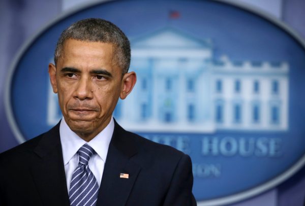 Barack Obama speaks at the white house